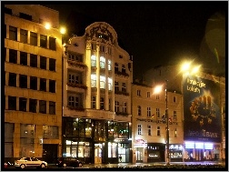 Centrum, Poznań, Nocą, Ulica, Budynki